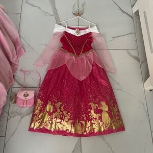 Aurora costume/tiara/disney princess purse